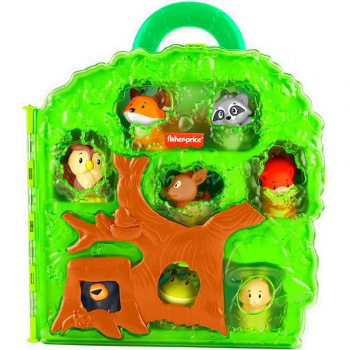 Fisher-Price Little People Toddler Toy Forest Friends Carry Case Playset with Animal Figures for Pretend Play Kids Ages 1+ Years