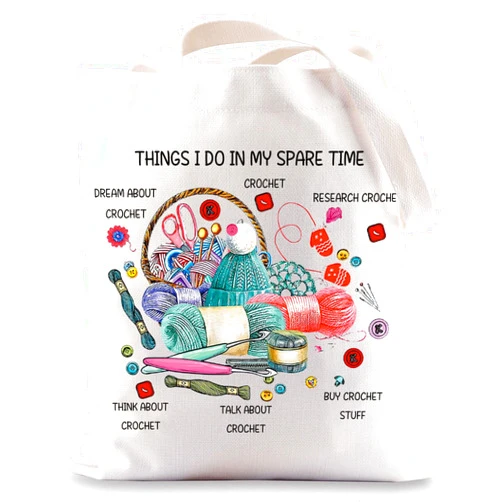 G2TUP Yarn Storage Bag For Knitting Knitter Project Bag Things I Do In My Spare Time Knitting Gift (Things I Do)