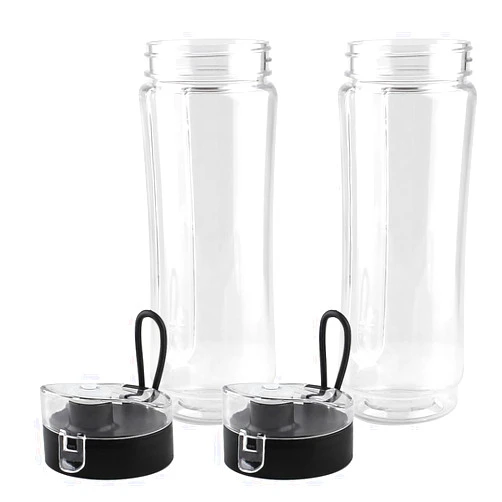 Veterger Replacement Parts 2 pack 20oz Sports Bottle with Spill-Proof Lid,Compatible with Oster MyBlend Plus Personal Blender