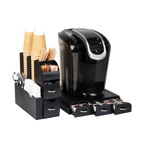 Mind Reader Single Serve Coffee Pod Drawer and Cup Condiment Set, 2 Pcs., 36 Pod Capacity, 5.35