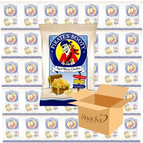 Snacks by Levitya Bulk Pirates Booty Popcorn Puffs 20 Individual Bags of 0.5 oz | Pirate Party Favor | Back to School Snacks | Office Snacks | Snacks by Levitya
