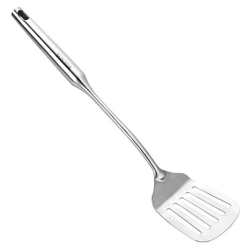 TangFuRen Wok Slotted Spatula with heavy heat resistant handle stainless steel Turner for Kitchen Cooking Utensil - Cooking Baking Flipping Grilling Frying Pancake Spatula