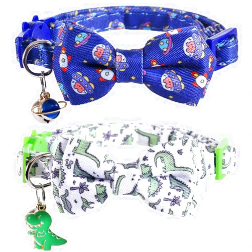 Lamphyface Cat Collar Breakaway with Cute Bow Tie and Bell Accessories for Kitty Adjustable Safety