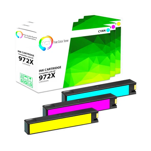 TCT 972X Color Ink Cartridge 3 Pack - Premium Compatible Replacement for HP 972X High Yield Works with HP PageWide Pro 452dn 477dn 477dw 552dw 577dw 577z Printers (L0R98AN L0S01AN L0S04AN)