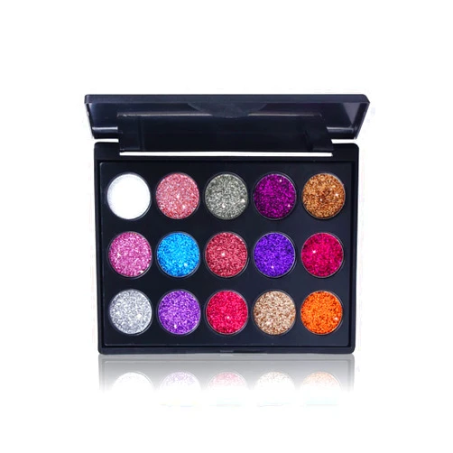 NVLEPTAP 15 Colors Glitter Eyeshadow Palette,Eye Glitter Makeup Palette,Mineral Ultra Shimmer Glitter Eye Shadow Powder Long Lasting Waterproof and Highly Pigmented Sparkle Eyeshadow Palette -01