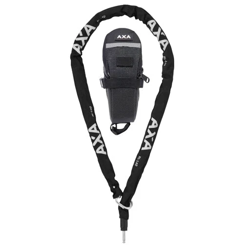 AXA RLC in Bag 140/5.5 - Insert Chain for Frame Lock - Can be Combined with AXA Frame Locks - 140 cm - 5.5 mm Links - Black Polyester Jacket