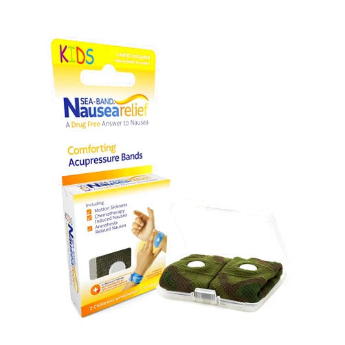 Sea-Band Anti-Nausea Acupressure Wristband for Motion & Morning Sickness, Child, 1 Pair Camouflage