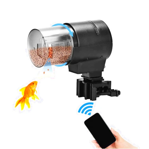 Lychee Automatic Fish Feeder WiFi Control with APP, 210ML Aquarium Large Dispenser for Fish Turtle Tank with USB Charger, Fish Food Timer Auto Feeding on Vacation