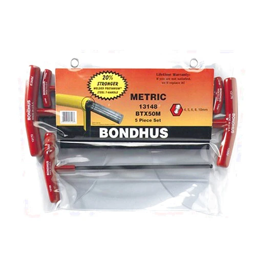 Bondhus 13148 Set of 5 Balldriver T-handles, sizes 4-10mm