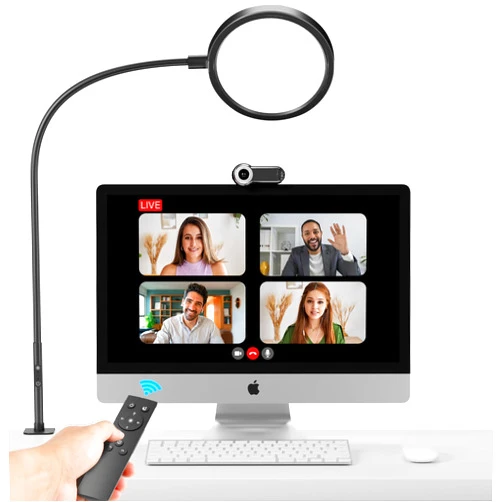 Vatato LED Desk Lamp | Dimmable Home Office Desk Light with Clamp & Gooseneck Arm | Adjustable Color Temperature and Brightness | Eye Caring lamp for Video Conference & Podcast Live Streaming - Black