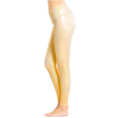 Houmous Women's Shiny Leggings with Unique Flash Sequins Full-Length Yoga Pants