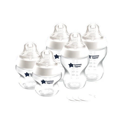 Tommee Tippee First Bottle Solution, Baby Bottle Kit with Closer to Nature Baby Bottles, Breast-Like Nipples with Anti-Colic Valves and Travel Lids