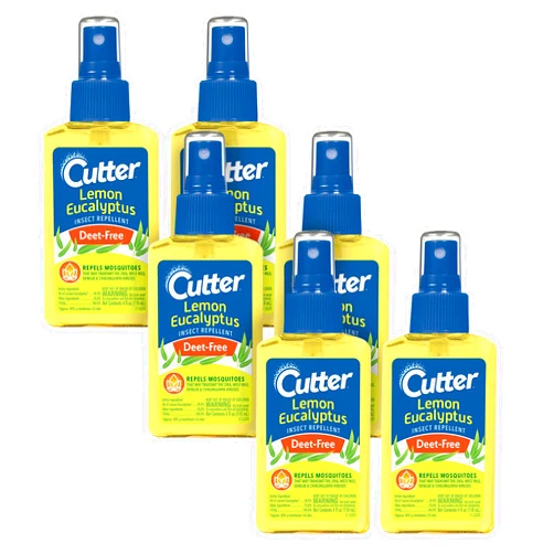 Cutter Lemon Eucalyptus Insect Repellent (6 Count), No DEET Mosquito Repellent, 4 fl Ounce (Pump Spray)