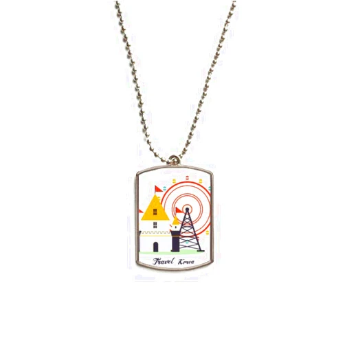 DIYthinker Visiting Theme Park in South Korea Stainless Steel Chain Dog Tag Pendant Pet Necklace