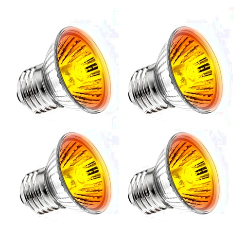 DaToo Reptile Heat Lamp Turtle Heating Light 4PCS 50W UVA UVB Heat Bulb Simulated Sunlight Basking Spot Lamp for Reptiles Lizard Amphibian Bearded Dragon Snake