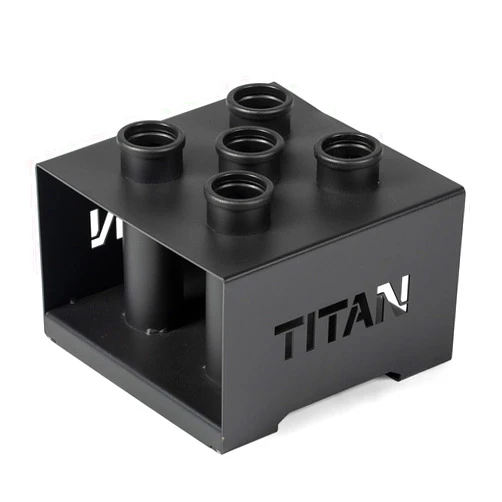 Titan Fitness 5 Barbell Holder, Vertical Olympic Sized Bar Rack, 12