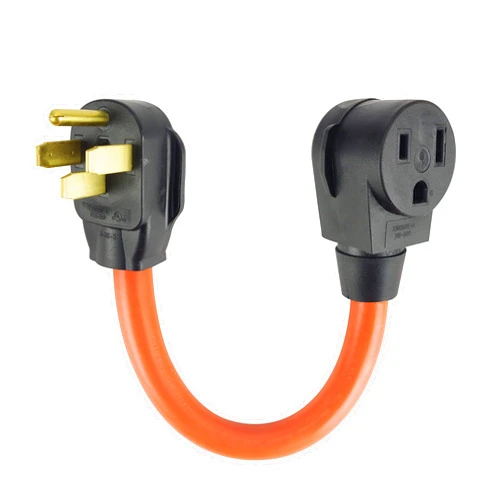 Oviitech 1.5FT NEMA 14-50P to 6-50R Welder Adapter Cord, Heavy Duty 50Amp 250V SJTW 6AWG*3C Generator or RV Converter, The Cable UL Certification,Orange