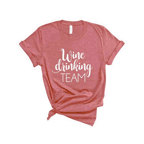 Blue Sand Textiles Wine Drinking Team Shirt for Women - Unisex T-Shirt for Group