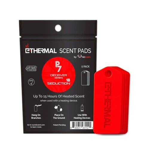 Wyndscent E-Thermal P7 Seduction Scent Pad 5 Pack - Doe in Heat Scent for Scent Pad Heater and E-Thermal Unit (Heater Not Included)