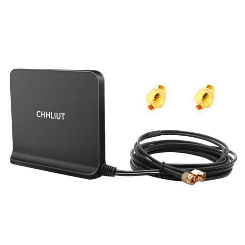 CHHLIUT High-Gain Cross-Polarized Indoor Panel MIMO Antenna for 4G LTE 5G Connectivity (Twin Cable)