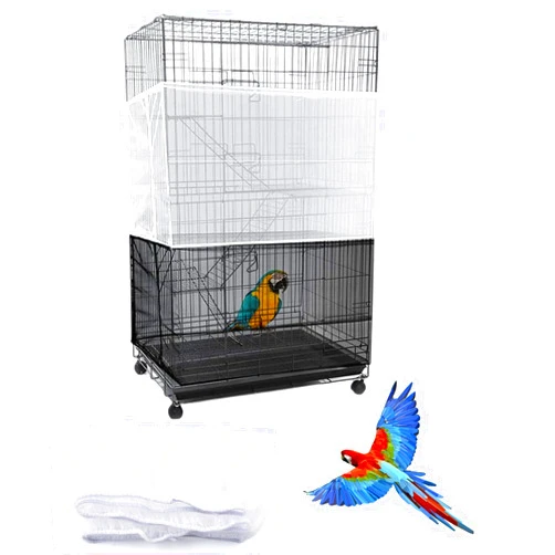 MIDOGAT Bird Cage Cover, Bird Cage Seed Catcher, Birdcage Cover Skirt Seed Guard for Parrot Parakeet Macaw African Round Square Cages, Reusable (M)