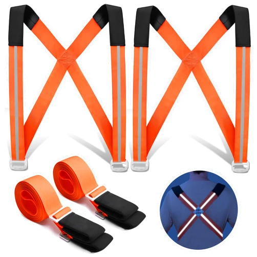 JIPIMON Moving Straps, 2-Person Lifting and Moving System Reflective Lifting Straps for Moving Furniture, Appliances, Mattresses or Any Item up to 800 lbs (Orange)