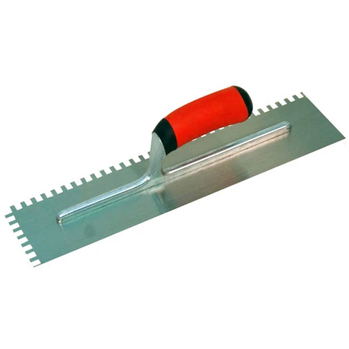 Marshalltown QLT Notched Trowels (16x4), Square Notch Shape, 6mm X-Notch, 6mm Z-Notch, 10mm Y-Notch, Soft Grip Handle, NT698