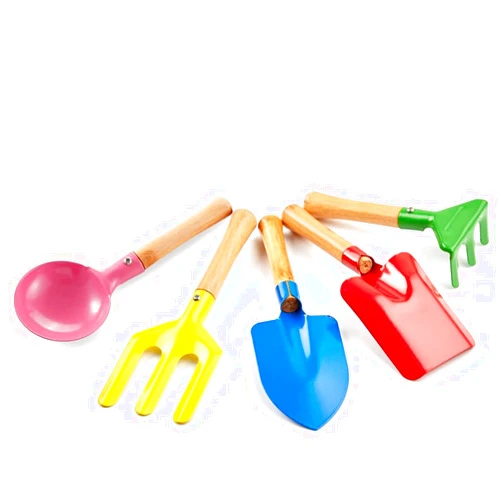 Delphinus Kids Gardening Tools Set, 5PCS Gardening Tools for Kids Metal with Sturdy Wooden Handle Safe Gardening Tools 8