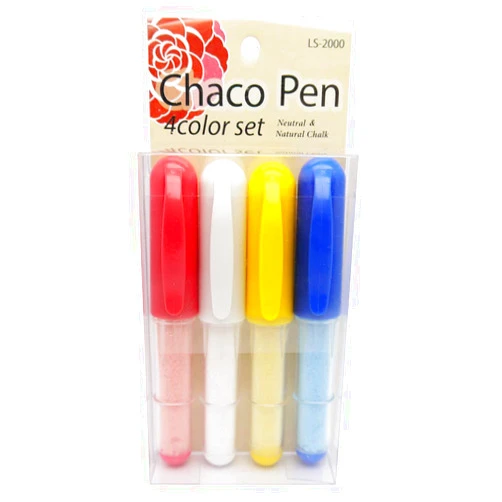 ZIGZAGSTORM 4 Color Chaco Chalk Liner Pens Style - Needle Felting Tool Chaco Chalk Marker Sewing Tools - White, Red, Blue, Yellow - 4-Color Chaco Pen