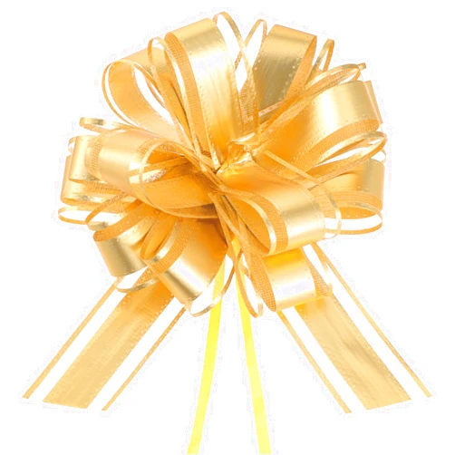 Aphumedc 10Pcs Gold Big Bow Gift Wrapping Ribbon, 8 Inches Large Pull Bows, Matte Gold Bouquets Bows, Ribbon Bows for Wedding Christmas Birthday Party Gift Baskets Valentine's Day Flower Gift Boxes Decoration