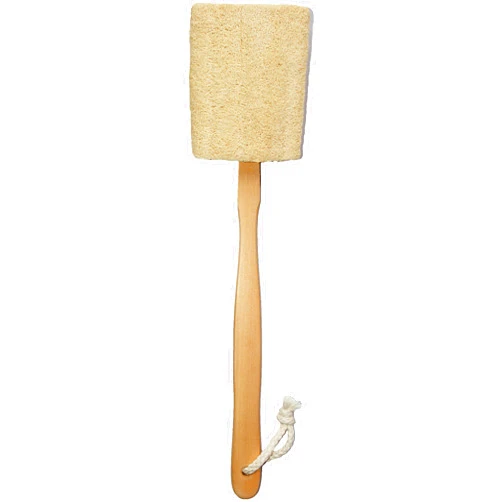 Mr.Cui'shop Natural Exfoliating Loofah luffa loofa Bath Brush On a Stick - with Long Wooden Handle Back Brush for Men & Women - Shower Sponge Body Back Scrubber Pack of 1