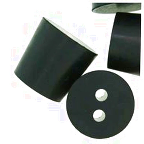 WidgetCo #4 Rubber Stoppers, Rubber Plugs, Tapered, Industrial Grade with 2 holes (Qty 250)