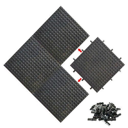 Hensgaukt 4pcs Brick 16x16 Classic Baseplate Building Plates for Building Bricks 65803 You Can Freely Put Together VariousBackground Boards to Make Pixel Paintings and Wall Displays (Black)