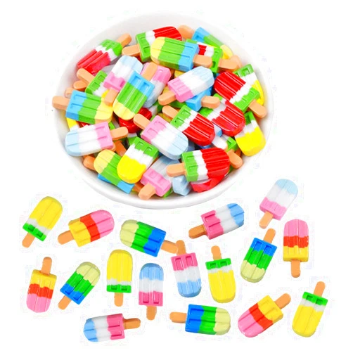 Ximkee 30 Pack Cute Slime Charms Beads Ice-Lolly Dessert Ice Cream Resin Charms Slices Flatback Buttons for Handcraft Accessories Decor Jewelry Making Scrapbooking Phone Case