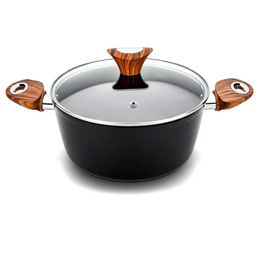 Phantom Chef 4.4 QT Casserole | Stockpot | Aluminum Body Non-Stick Ceramic Coating | With Soft Touch Stay Cool Handle | Dishwasher Safe | Non-Toxic PFOA & PTFE Free Pan | Color Black