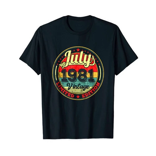 40 Jahre Geschenk July 1981 Geburtstagsshirt Deko July 1981 40th Birthday Men Women Retro Vintage T-Shirt