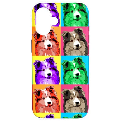 DW Shelties Sheltie Pop Art Style Shetland Sheepdog Case for iPhone 16