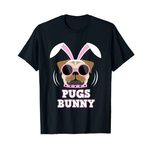 BCC Happy Easter Shirts & Egg Hunt Basket Stuffer Pugs Bunny Happy Easter Puggy Pug Lover Easter Bunny Dog T-Shirt
