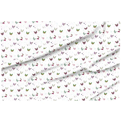 Spoonflower Fabric - Patchwork Pink Floral Flowers Country Hen Chicken Shabby Chic Printed on Petal Signature Cotton Fabric by The Yard - Sewing Quilting Apparel Crafts Decor
