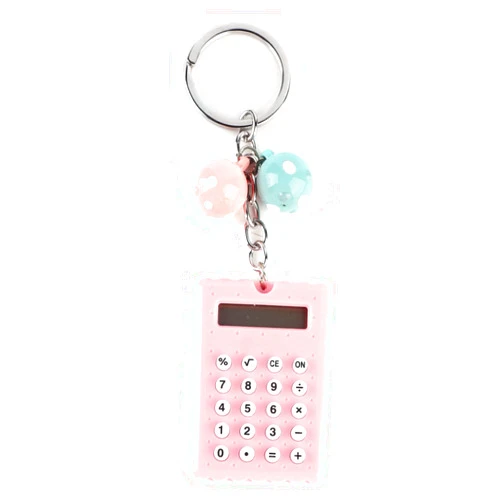 HYEIUIRA Lightweight and Handy: Mini Portable Cute Cookies Style Key Chain Calculator Candy Color Pocket Calculator for Easy Carrying (Roseate), HYEIUIRAoah34ivyw6-02