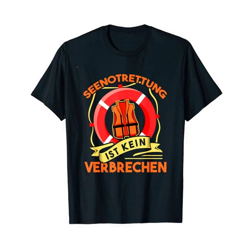 Seenotrettung Flüchtlinge Menschenrechte Seenot Sea rescue shipbrittle human right sea decoy rescuer T-Shirt