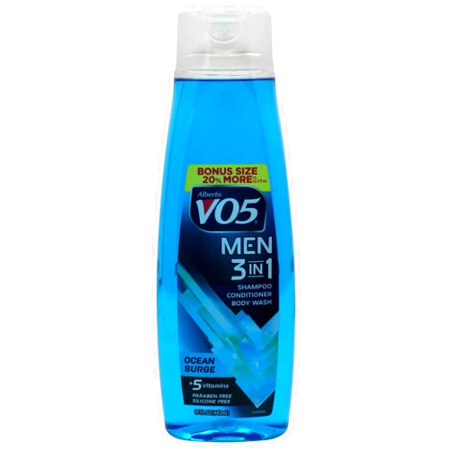 Alberto VO5 VO5 Alberto Men 3 in 1 Fresh Ocean Surge - 3 in 1 Shampoo Conditioner and Body Wash - With 5 Oils and 5 Vitamins - Energizing Ocean Scent - 15 oz