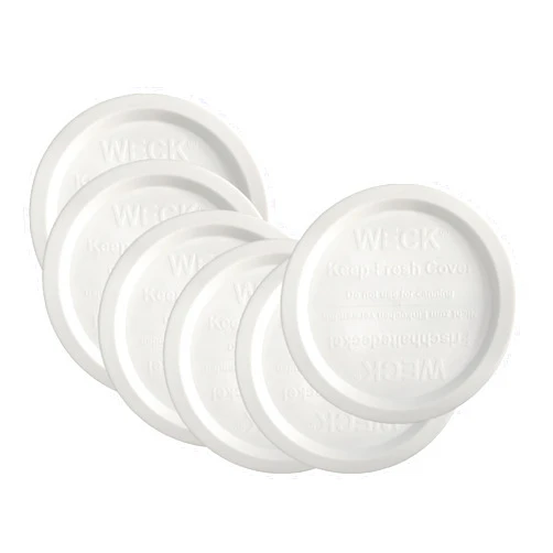 Weck Jar Keep Fresh Plastic Lids, 6 PACK (Large = 100mm). Fits Models 740, 741, 742, 743, 738, 739, 744, 745, 748, 974