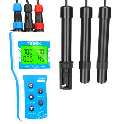 YINMIK Handheld Dissolved Oxygen Meter, Smart DO Meter with Salinity and Altitude Compensation, Portable 6 in 1 pH DO SALT EC TDS Tester for Koi pond Aquaculture Environment Monitor Scientific Brewing