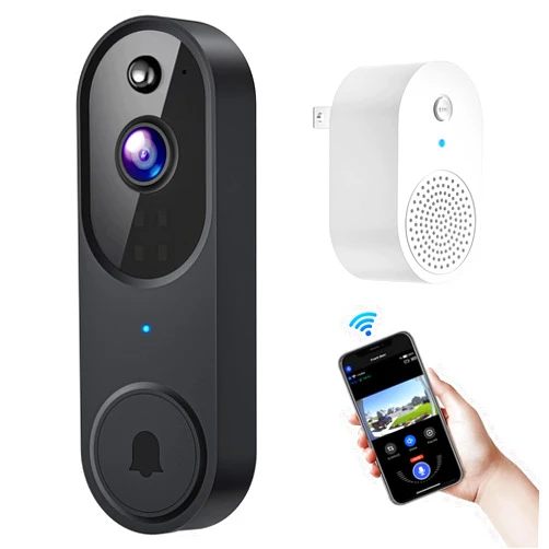Biglory 1080p Video Doorbell Camera Wireless, Chime Ringer Included, AI Human Detection, 2-Way Audio, Home Security System, Live View, 2.4G WiFi, Night Vision, Cloud Storage, Rechargeable Battery