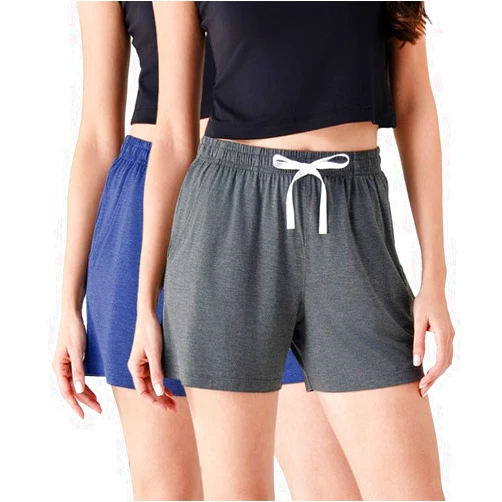 DAVID ARCHY Women Pajama Shorts Viscose Made from Bamboo Sleep Shorts Lounge Comfy Soft Pj Bottoms with Pockets, 2 Pack