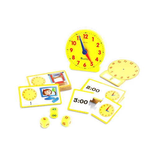 Learning Resources Time Activity Set - 41 Pieces, Ages 5+,Clock for Teaching Time, Telling Time, Homeschool Supplies, Montessori Clock