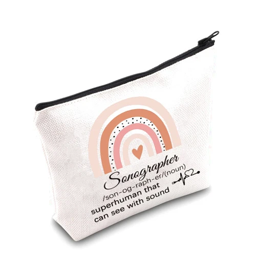 JNIAP Sonographer Cosmetic Bag Sonography Graduation Gift Radiologist Ultrasound Technician Makeup Pouch Sonography Tech Gift(can see with sound)