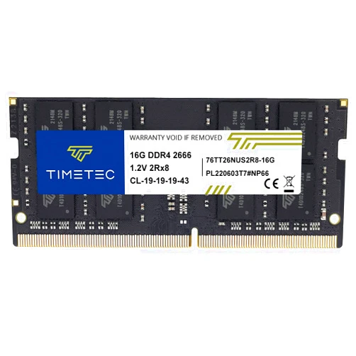 Timetec 16GB DDR4 2666MHz (DDR4-2666) PC4-21300 (PC4-2666V) Non-ECC Unbuffered 1.2V CL19 2Rx8 Dual Rank 260 Pin SODIMM Laptop Notebook PC Computer Memory RAM Module Upgrade (16GB)