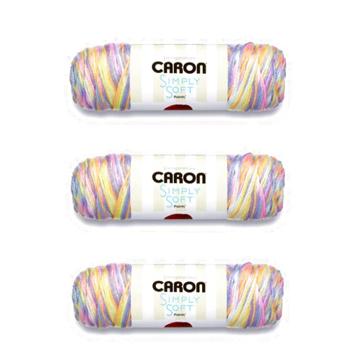 Caron Simply Soft Baby Brights Paints Yarn - 3 Pack of 141g/5oz - Acrylic - 4 Medium (Worsted) - 235 Yards - Knitting/Crochet
